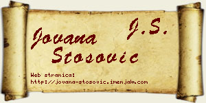 Jovana Stošović vizit kartica
